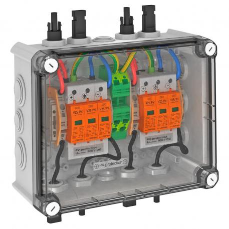 Generatoraansluitdoos type 1+2 met MC4-stekker voor 2 x 1 string IP66