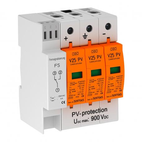 PV Combi-afleider V25, 900 V DC met extern wisselcontact 3 | IP20