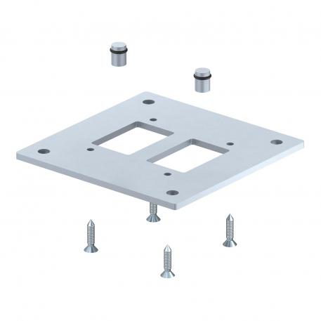 Vloerplaat voor industriezuilen 250 | 250 | 8 | witaluminium; RAL 9006